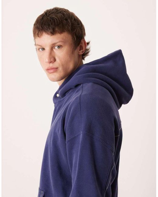 Abercrombie & Fitch Blue Essential Hoodie With Western Detail for men
