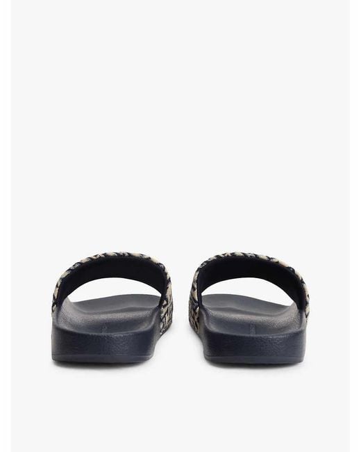 Tommy Hilfiger White Monogram Pool Slides