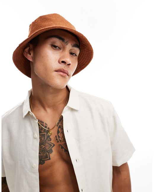ASOS – strukturierter anglerhut in Brown für Herren