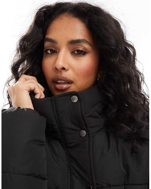 ONLY Black Funnel Neck Padded Jacket
