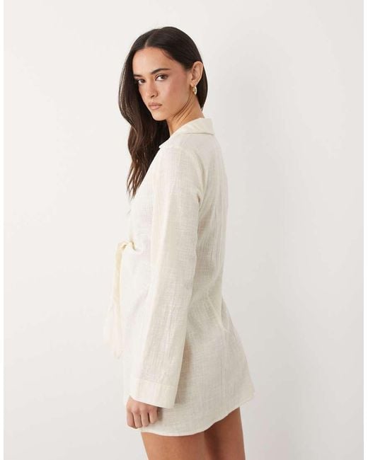 ASOS Natural Rina Ruffle Beach Cover Up