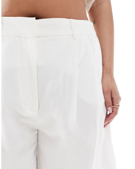 Short d'ensemble ajusté en lin à taille haute - blanc ONLY en coloris White
