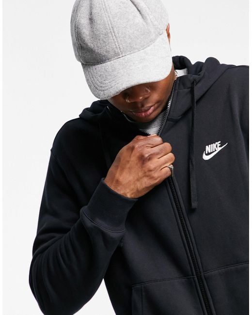 Nike Fleece – Club – er Kapuzenpullover mit durchgehendem Reißverschluss in  Schwarz für Herren - Sparen Sie 14% - Lyst