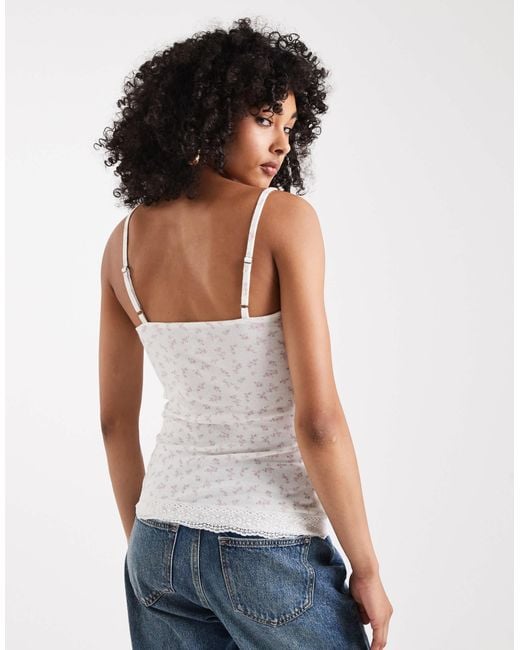Hollister White – y2k – camisole-oberteil aus pointelle