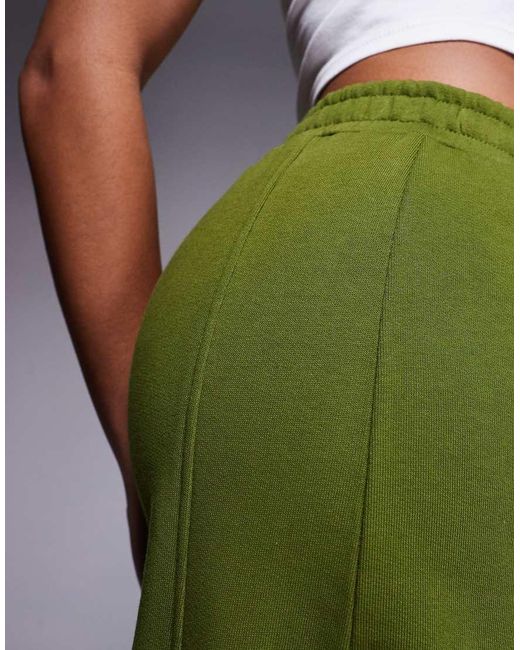 ASOS Green Co-ord Barrel Leg jogger With Seam Detail