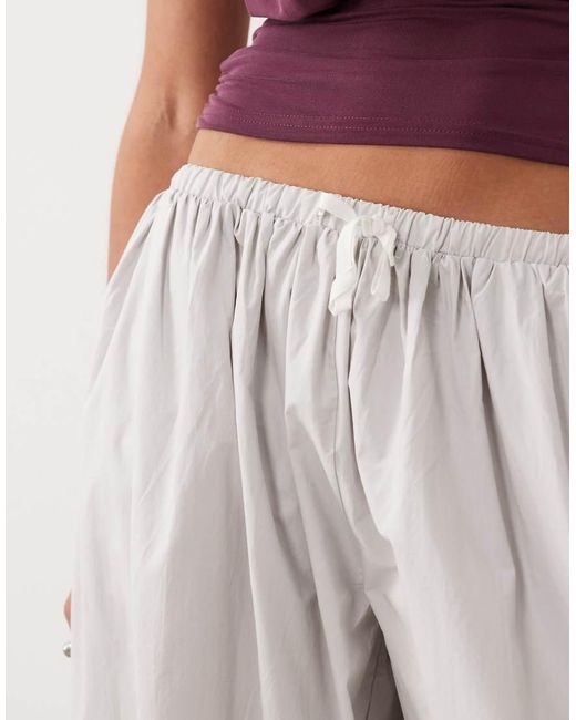Lioness White Aura Pure Cotton Tie Waist Wide Leg Balloon Trousers