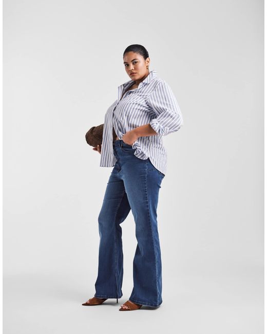 ASOS Blue Asos Design Curve Power Stretch Sculpt Flare Jeans