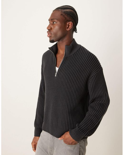 Abercrombie & Fitch – oversize-strickpullover in Black für Herren