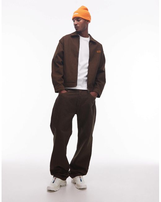 No Problemo Brown Nayoka Baggy Jean Co-Ord for men