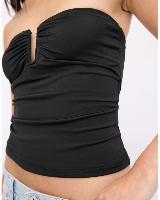 Crop top drapé Stradivarius en coloris Blue