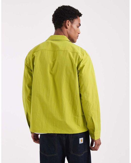 Fred Perry Green Zip Through Overshirt Jacket for men
