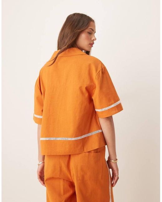 Camicia A Maniche Corte di ASOS in Orange