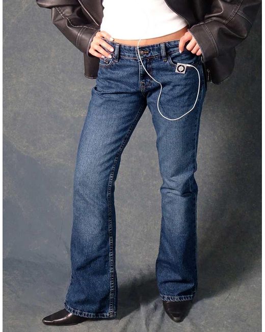 Motel Blue Rigid Low Rise Flare Jeans