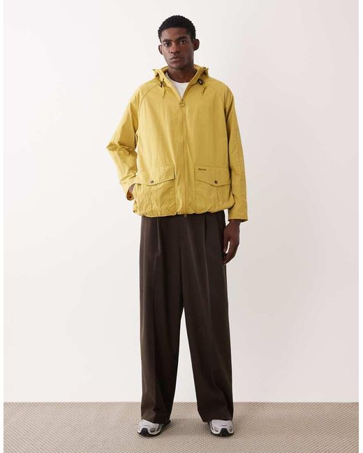 Barbour Yellow Re-engineered Wading Hooded toggle Jacket for men