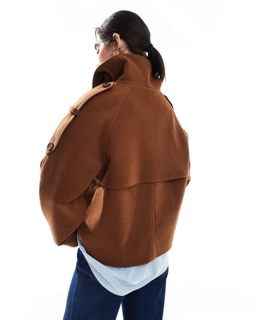 ASOS Brown Formal Cropped Trench Coat
