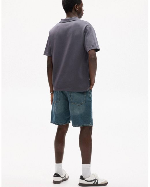 Short en jean classique Pull&Bear pour homme en coloris Blue