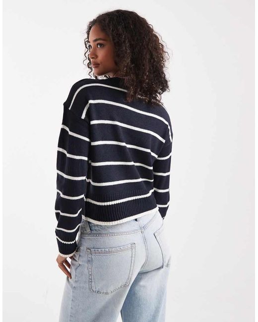 Brave Soul Blue Crew Neck Knit Sweater