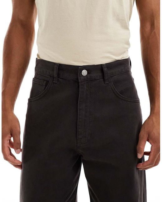 Pantalones Marrones De Corte Barrel Con Detalle De Costuras De ASOS de hombre de color Black