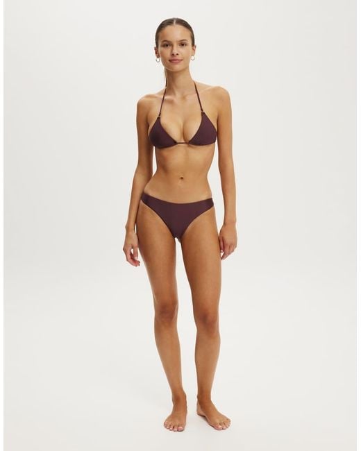 Cotton On Brown Micro String Triangle Bikini Top