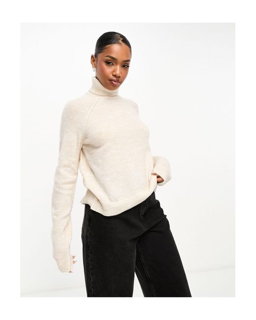 Pieces White Roll Neck Jumper