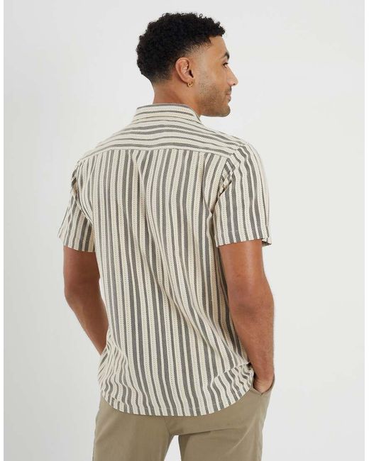 Brave Soul White Striped Woven Shirt for men