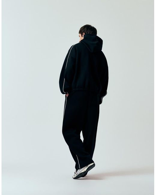 ASOS Black Extreme Oversized Boxy Hoodie With Piping for men