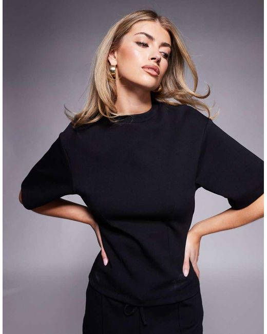 ASOS Interlock T-Shirt Met Open Achterkant in het Blue