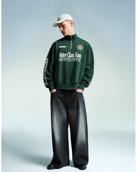 Bershka – sweatshirt in Green für Herren