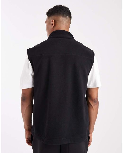 New Look Black Tech Fleece Gilet for men