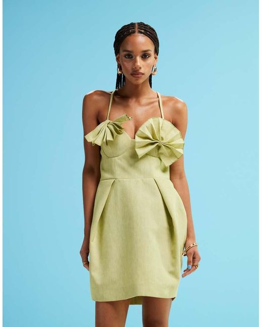 ASOS Blue Structured Fan Bust Mini Dress