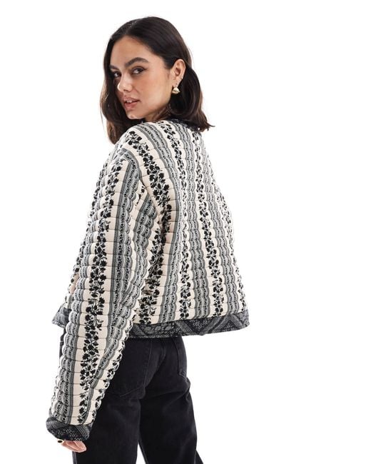 ASOS Black Cropped Quilted Jacket