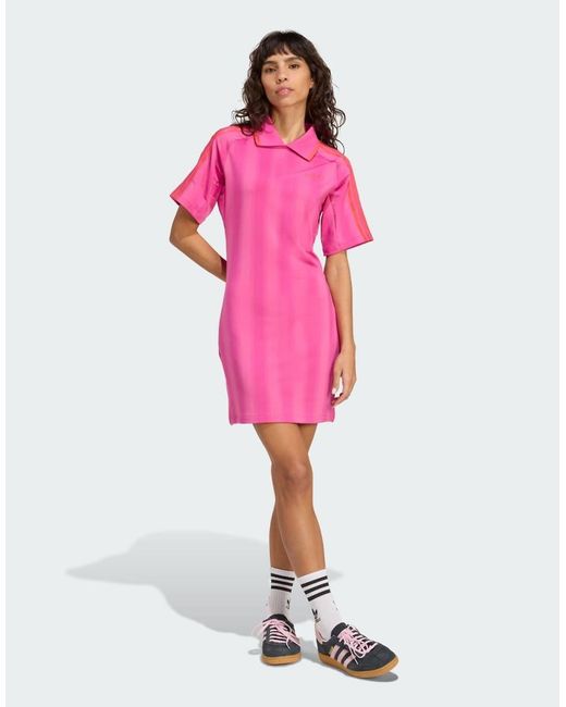 Adidas Originals Pink Football Inspired Graphic Dress