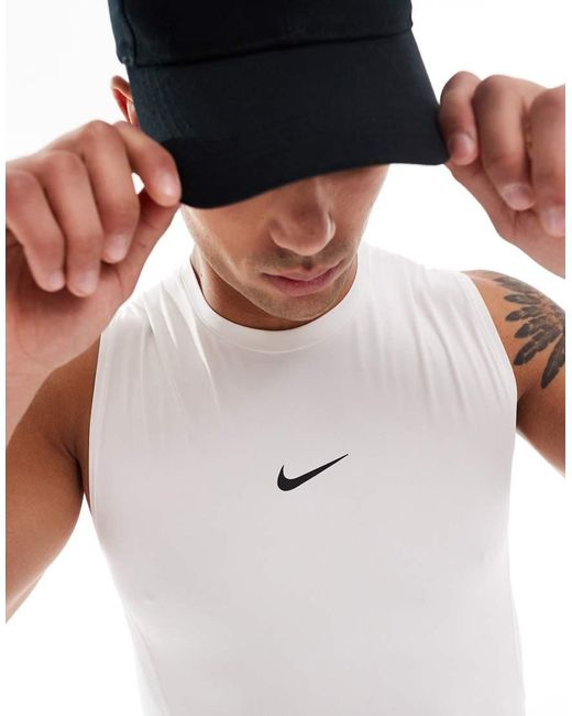 Nike White Pro Dri-fit Tight Vest for men
