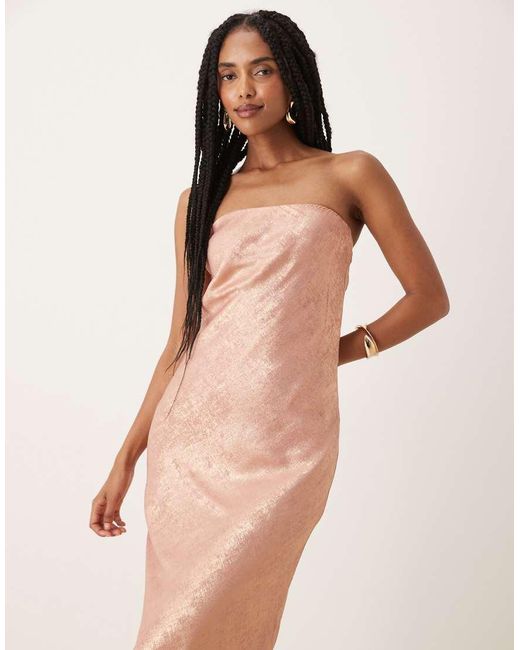 Collective The Label Natural Strapless Bias-Cut Midi Dress