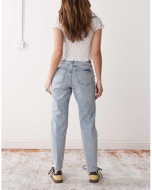 Noisy May Blue Moni High Waisted Straight Jeans
