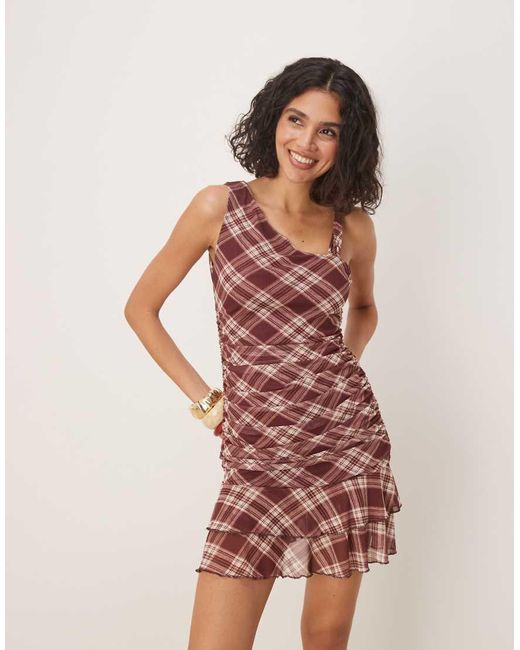 ASOS Multicolor One Shoulder Asymmetric Twist Strap Mini Dress