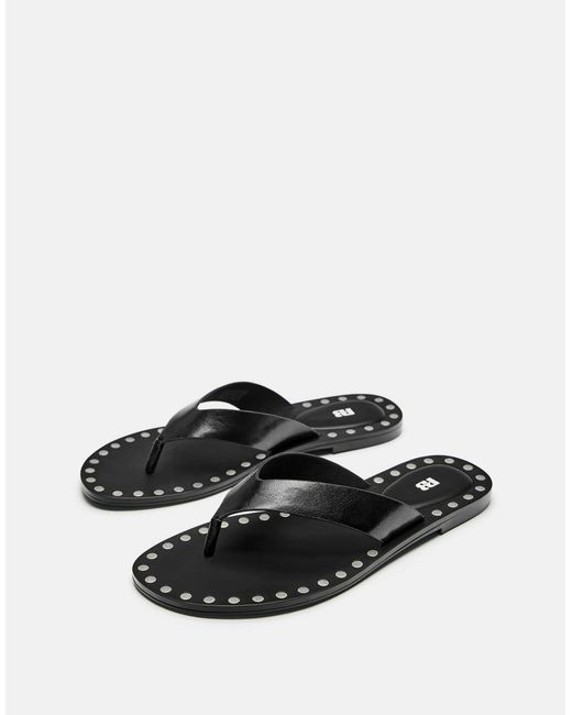 Pull&Bear Black – flache sandalen