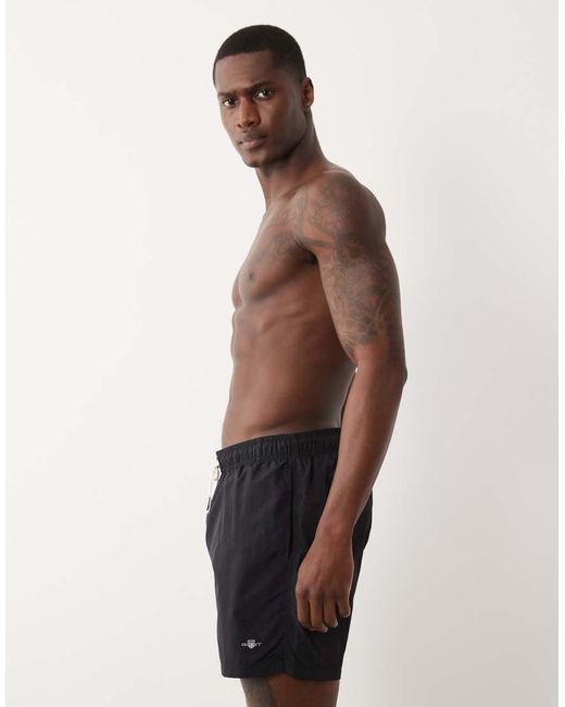 Gant Black Shield Logo Swim Shorts for men