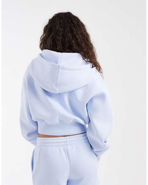 Nike Blue Phoenix Fleece Cropped Full Zip Hoodie