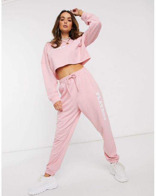 Missguided Pink Playboy Co-ord joggers