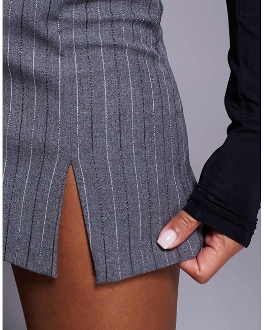 River Island Blue Clean Belted Skort With Split