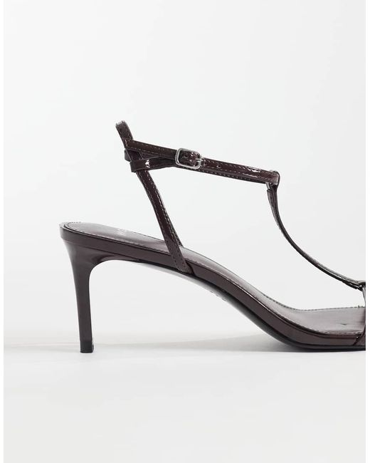Mango White Toe Post Heeled Sandals