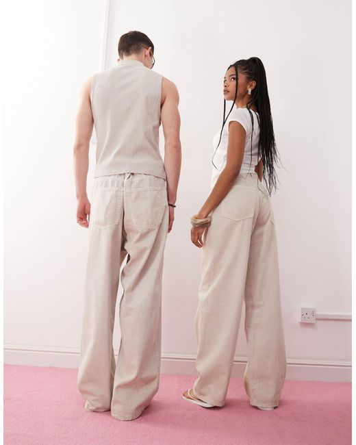 Weekday Pink Astro Unisex Low Rise baggy Fit Jeans
