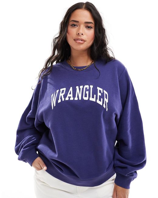 Wrangler Blue Crew Neck Logo Sweatshirt