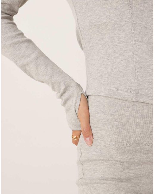 Gina Tricot Gray Co-ord Sculpting Zip Up Sports Jacket