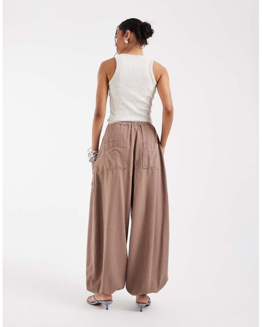 ASOS Natural Tie Waist Casual Balloon Pants