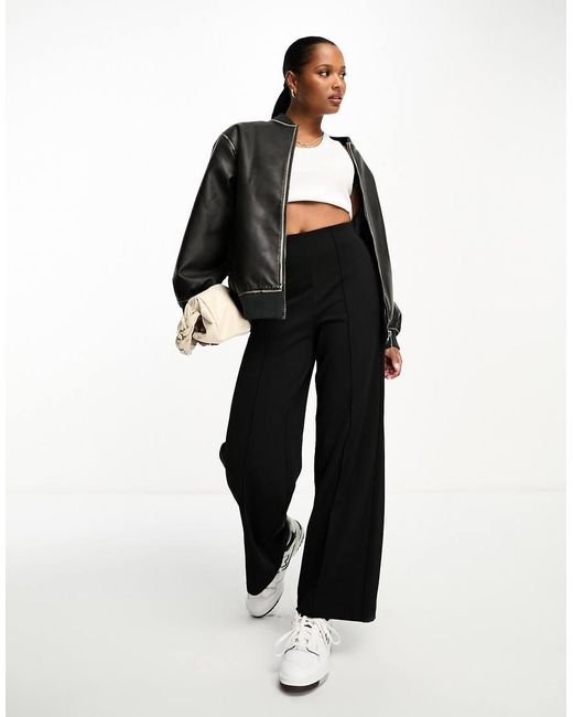Vero Moda Black Pin Tuck Wide Leg Trouser