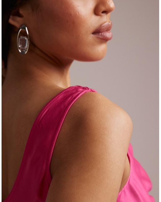 Maids To Measure Pink Bridesmaid Cowl Front Maxi Dress