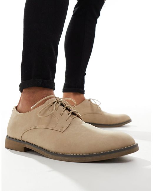 London Rebel White Suede Lace Up Shoes for men