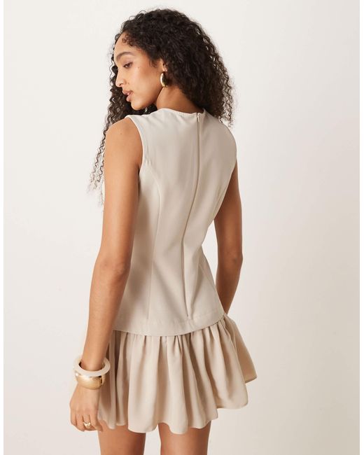 ASOS Natural – kurzes 2-in-1-kleid